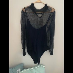 Black mesh bodysuit